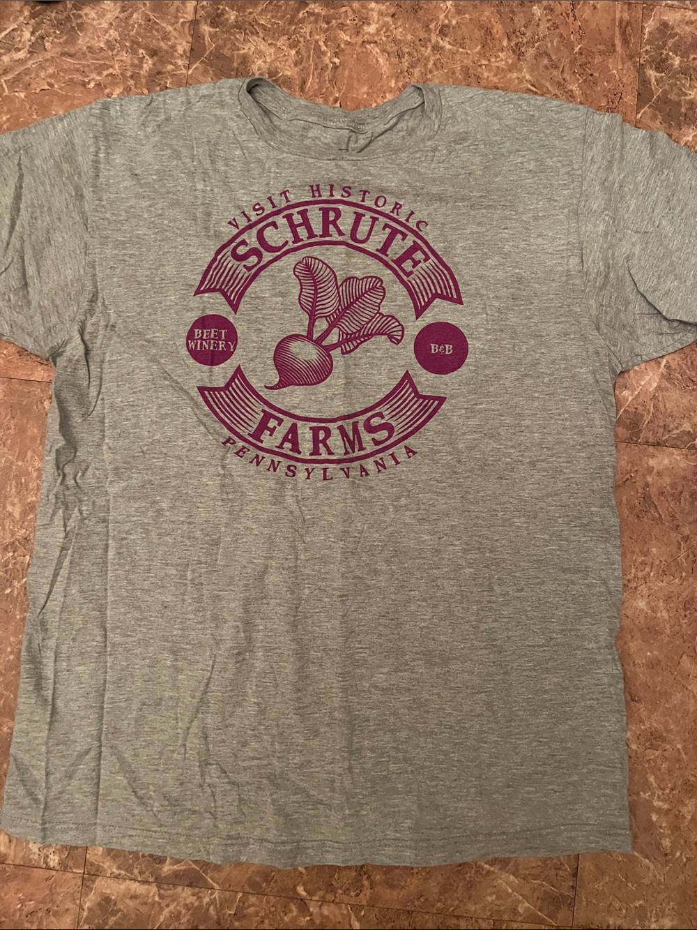 Ripple Junction Gray Short-Sleeve Tee with Purple Graphic